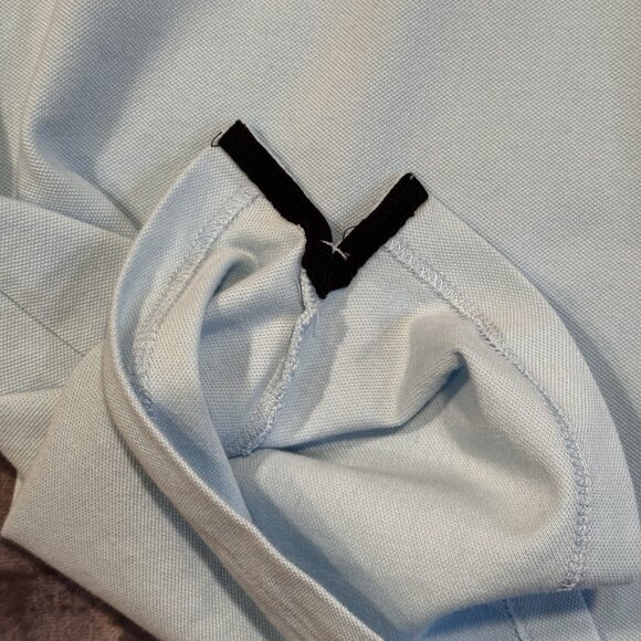 Gavin Bleu Mens Polo Shirt L Blue Short Sleeve Band Collar Button Placket Casual - Picture 8 of 11